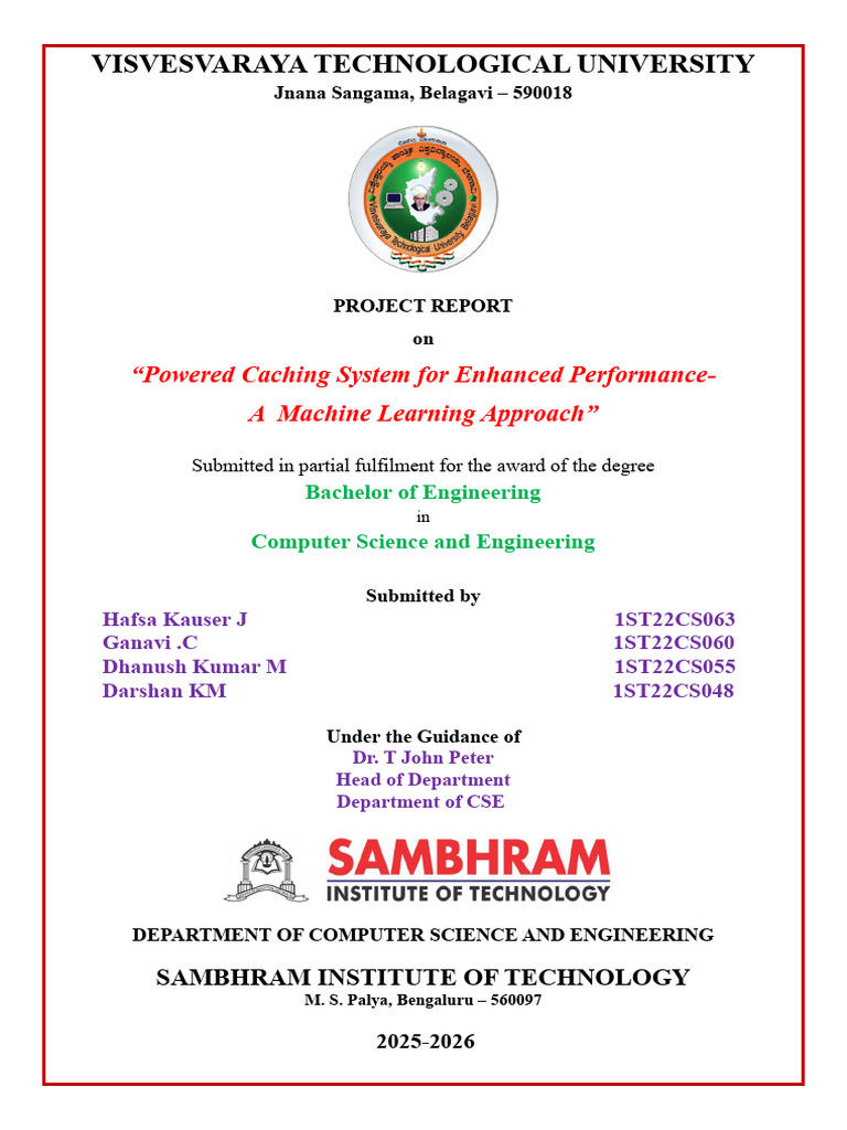 Machine Learning Caching System Report | PDF | Cache (Computing ...
