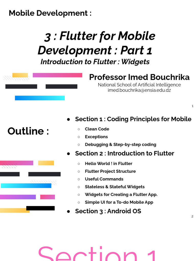 Flutter Mobile Development Basics | PDF | Computing | Software Engineering
