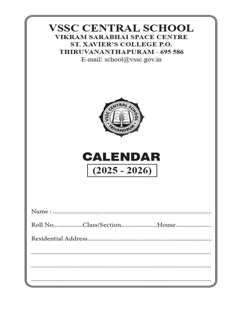 Calendrier Scolaire VSSC 2025-2026 | PDF