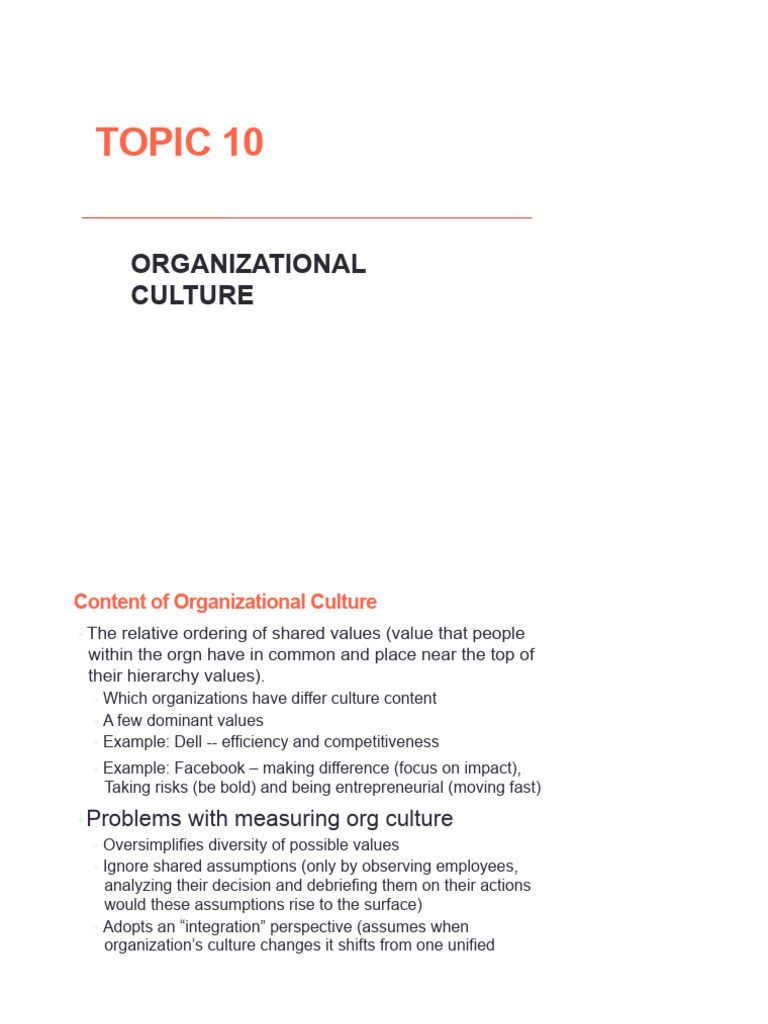 Understanding Organizational Culture Dynamics | PDF | Organizational ...