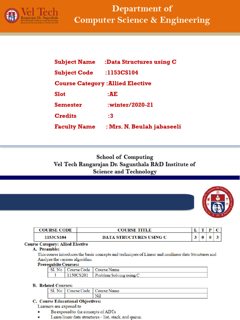 Data Structures Syllabus for C Course | PDF | Queue (Abstract Data Type ...