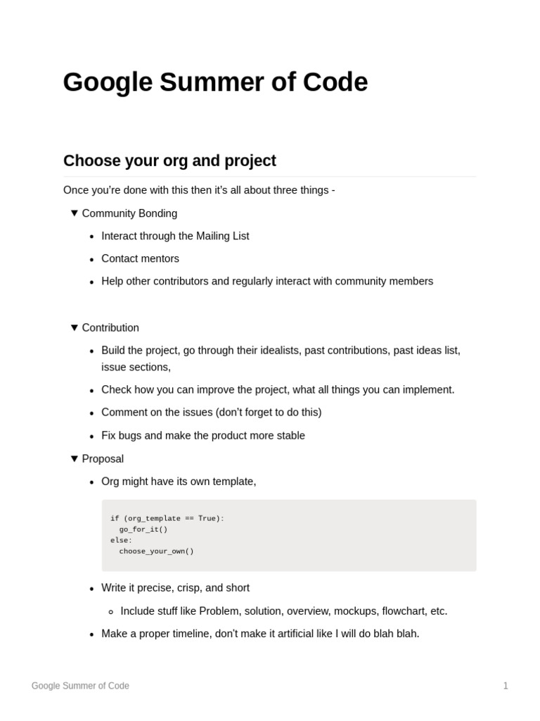 Google Summer of Code Guide | PDF