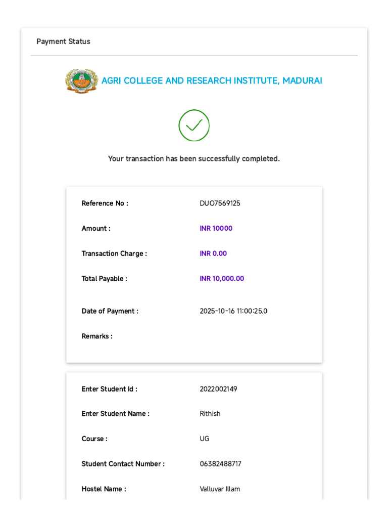 Mess Fee Aug | PDF