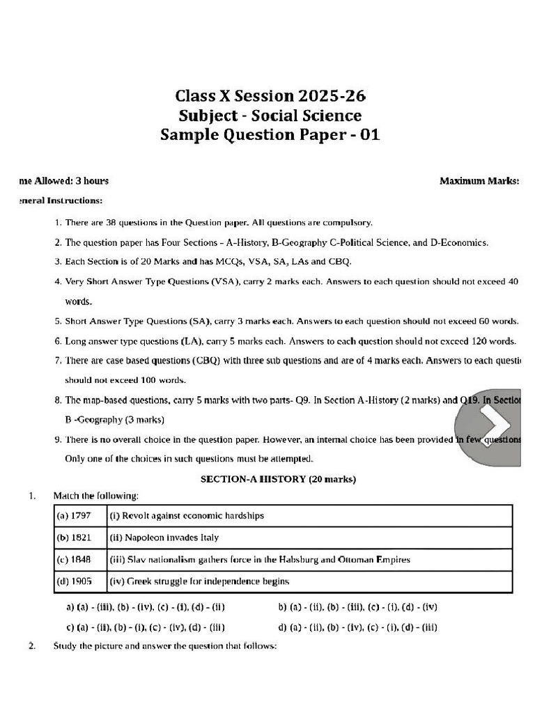 Sample Paper Subject - S.ST | PDF