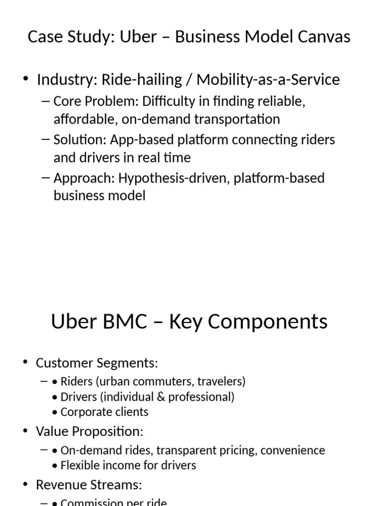 Uber Business Model Canvas Analysis | PDF