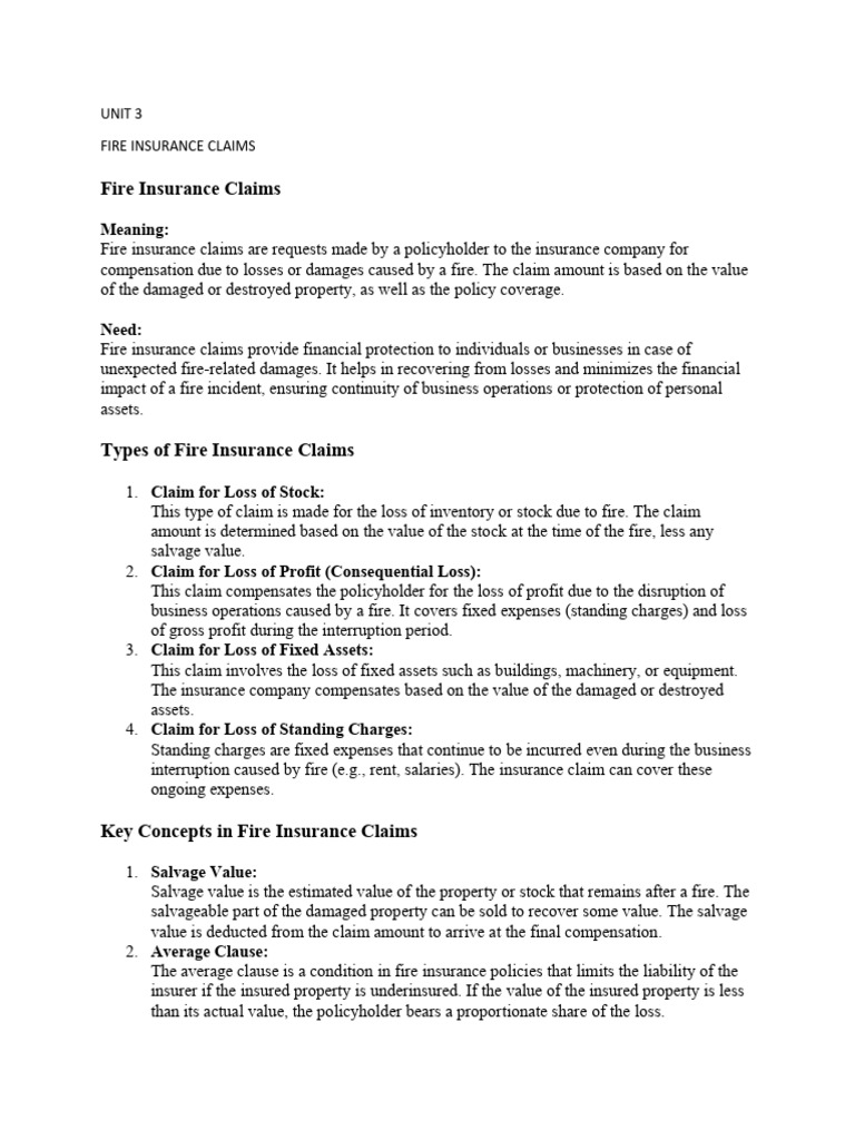 Understanding Fire Insurance Claims | PDF | Insurance | Depreciation