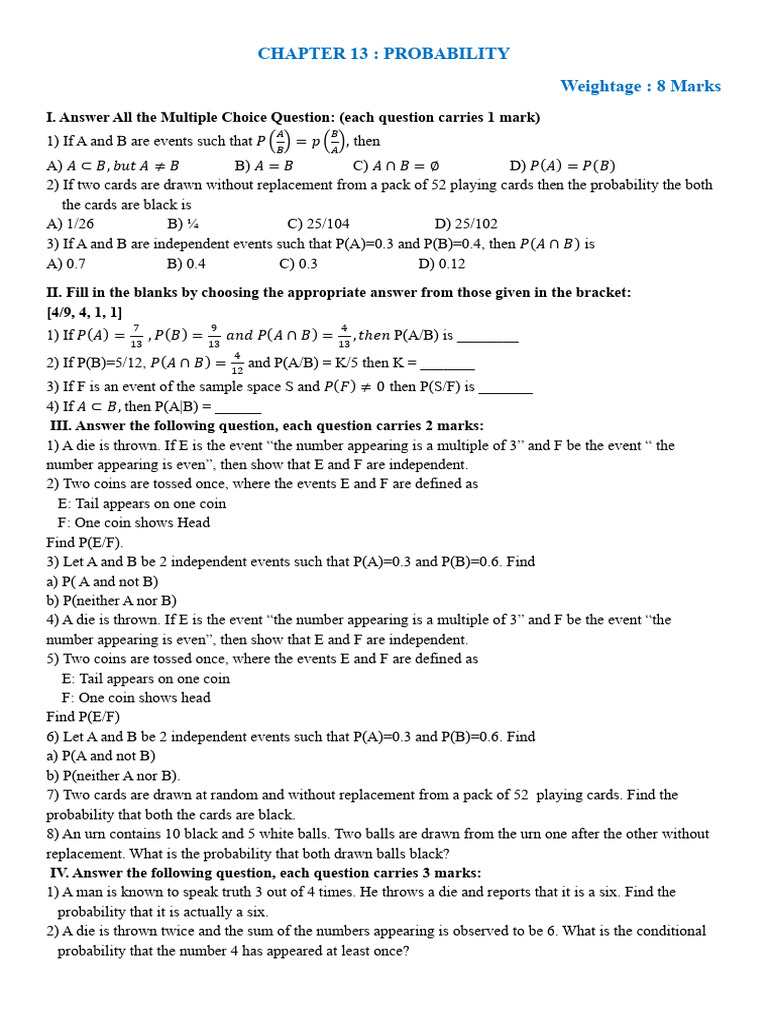 Probability. 2 | PDF | Probability | Probability And Statistics
