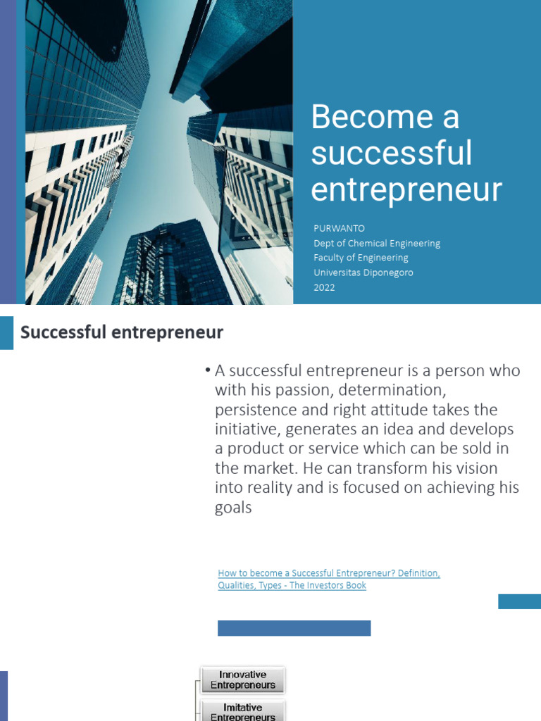 Become A Successful Entrepreneur | PDF | Entrepreneurship | Investing