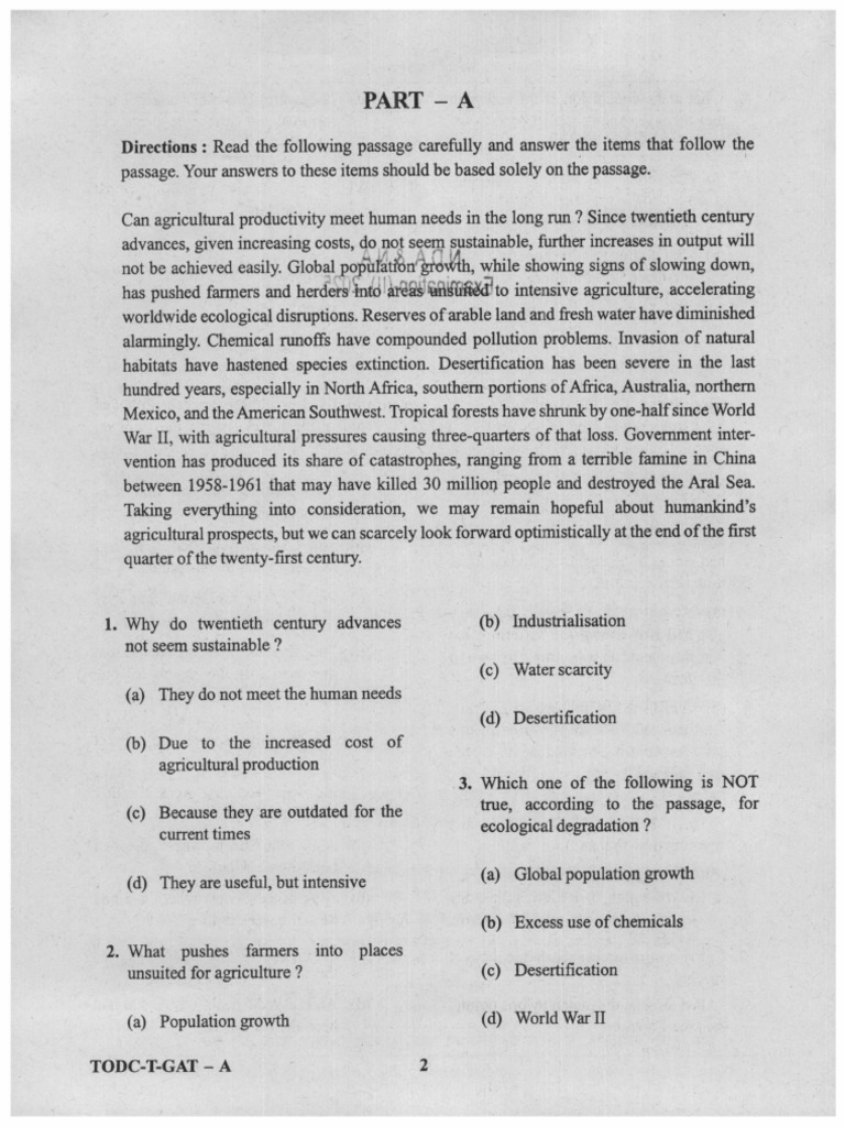 QP Ndana II 25 General Ability Test 150925 | PDF