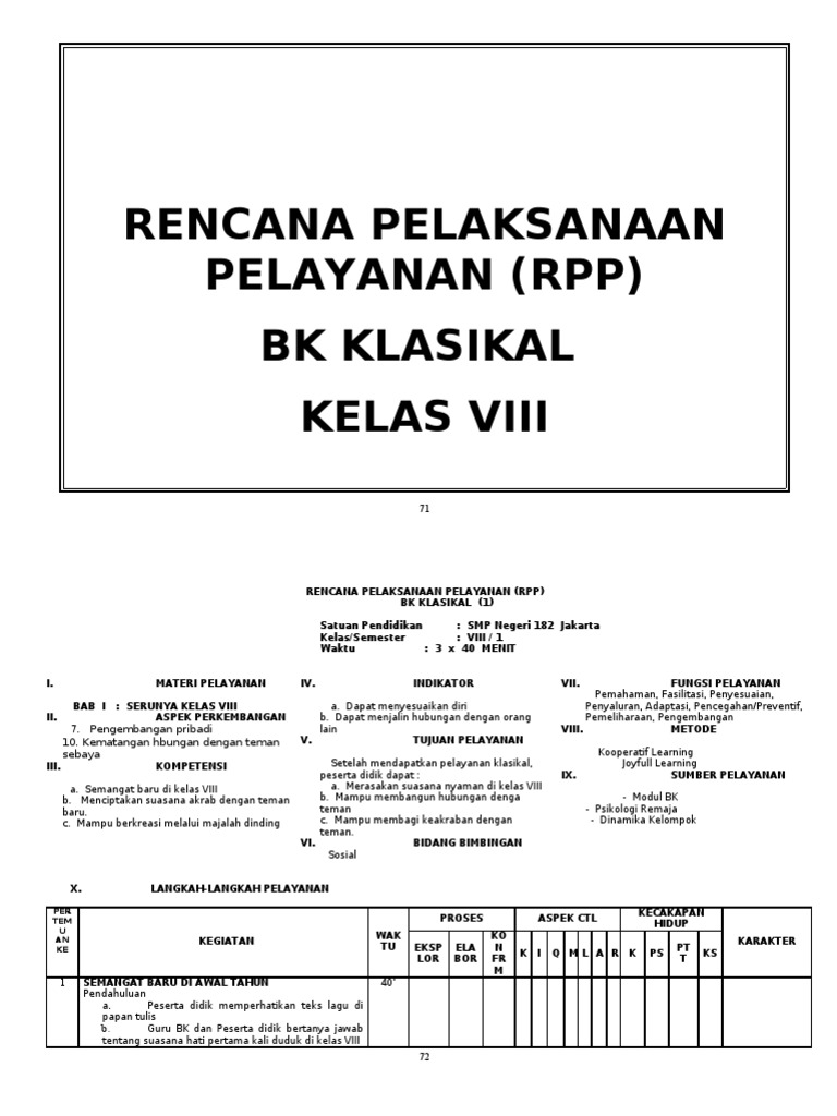 RPP BK VIII
