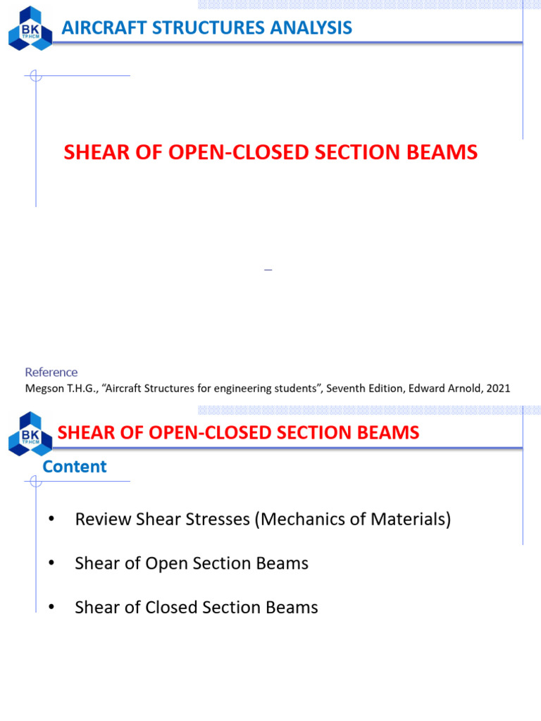 Shear Analysis of Open-Closed Beams | PDF | Shear Stress | Beam (Structure)