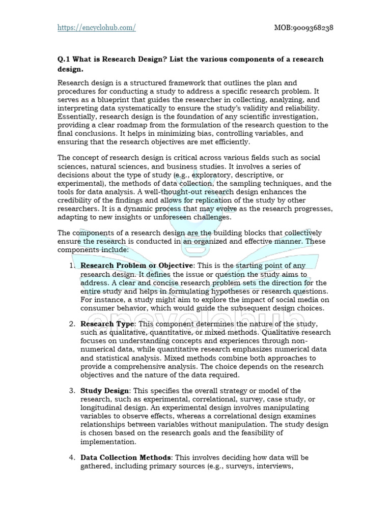 Understanding Research Design Components | PDF | Errors And Residuals ...