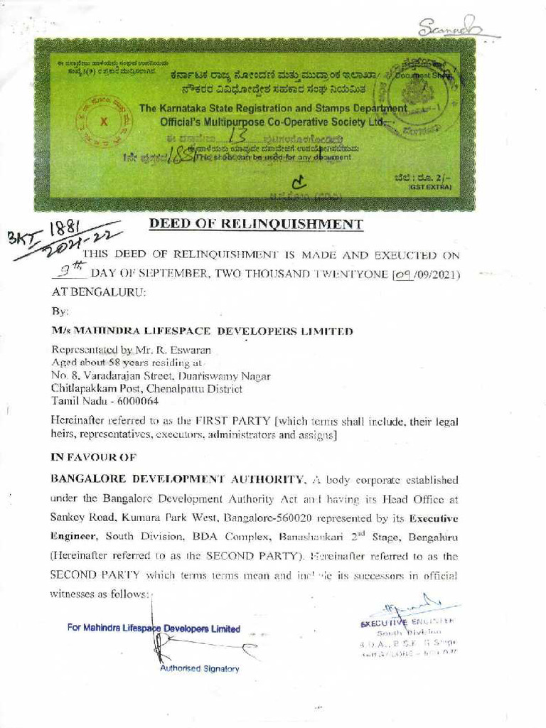 Relinquishment Deed | PDF