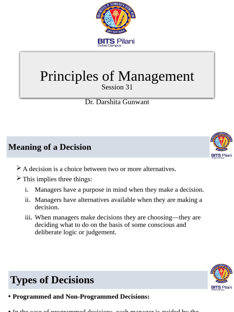 Understanding Decision-Making in Management | PDF | Decision Making ...
