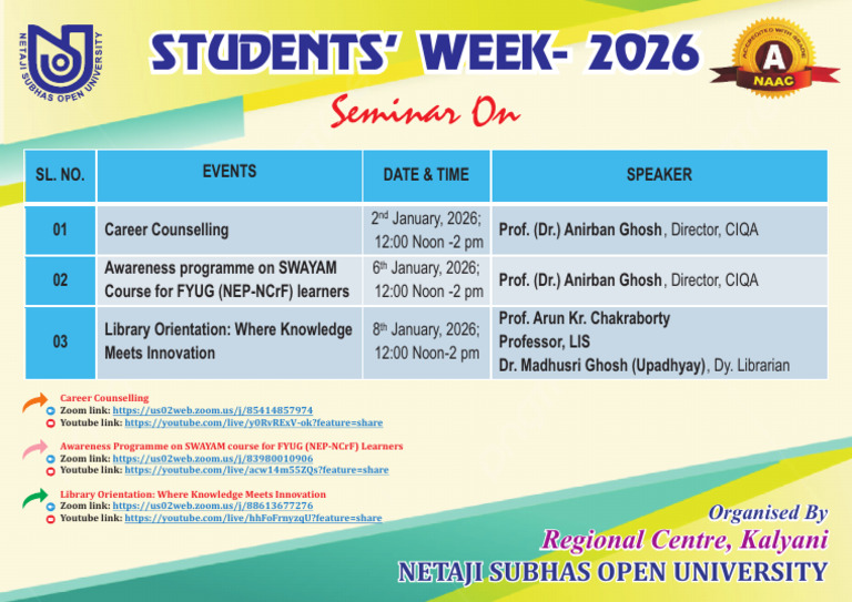 Student Week 2026 | PDF