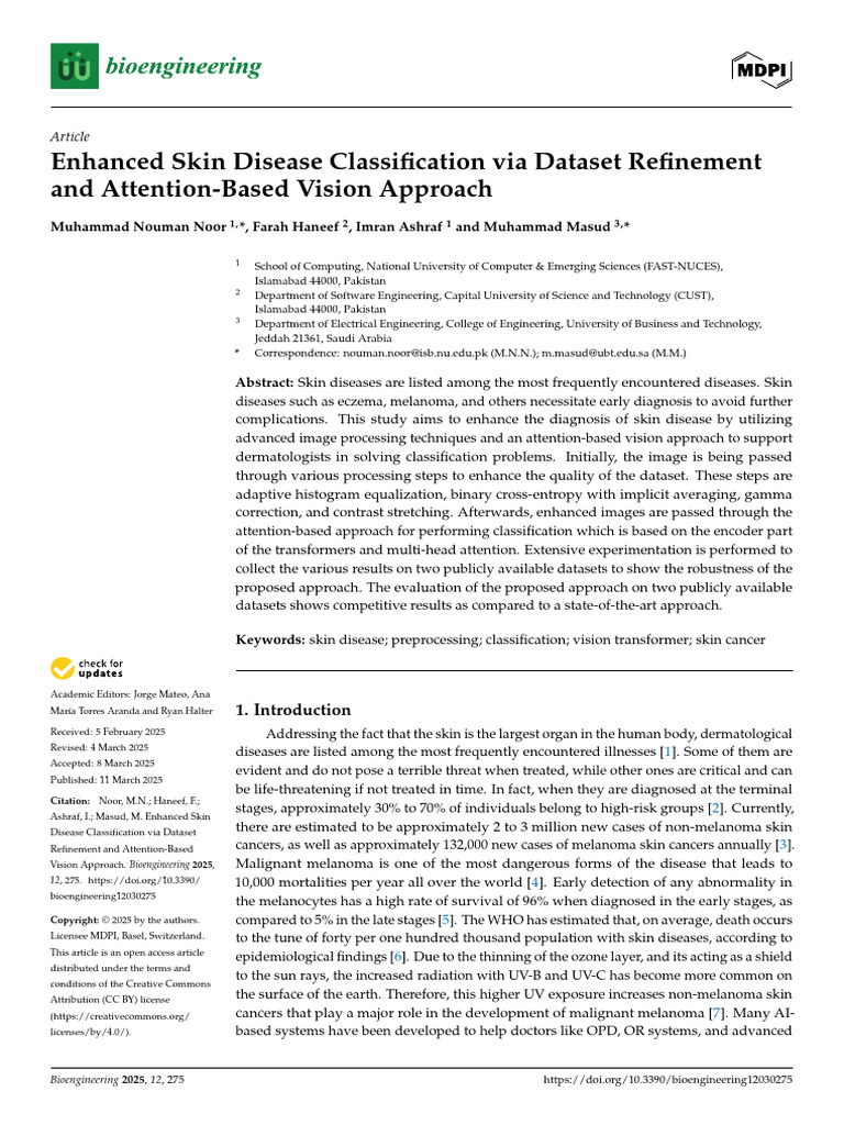 Enhanced Skin Disease Classification Techniques | PDF | Deep Learning ...