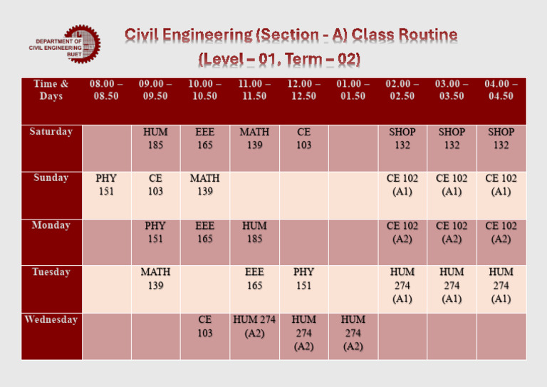 Class Routine L 1 T 2 | PDF