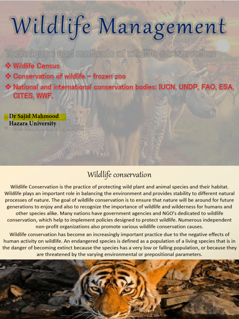 Wildlife Conservation Techniques Overview | PDF | International Union ...
