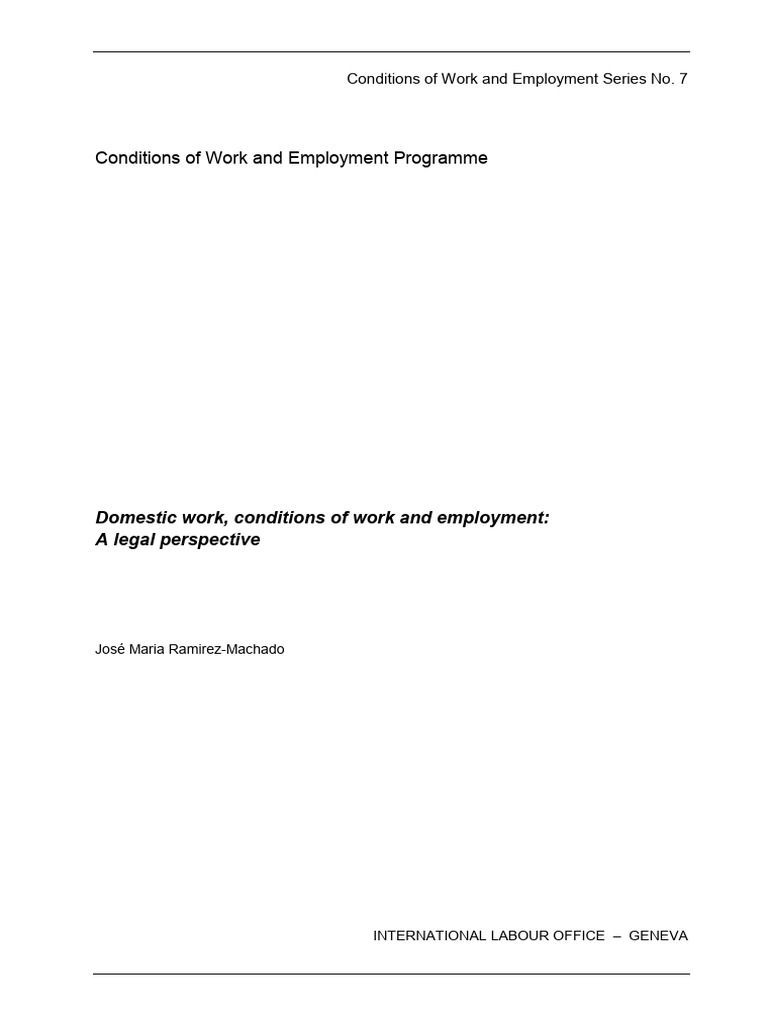 Ilo Domestic Work 2003 | PDF | Domestic Worker | Employment