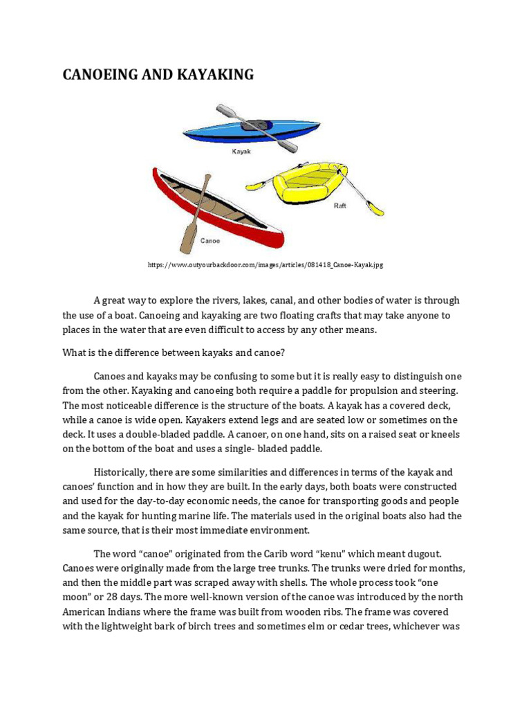 Canoeing vs. Kayaking: Key Differences | PDF | Kayak | Canoe