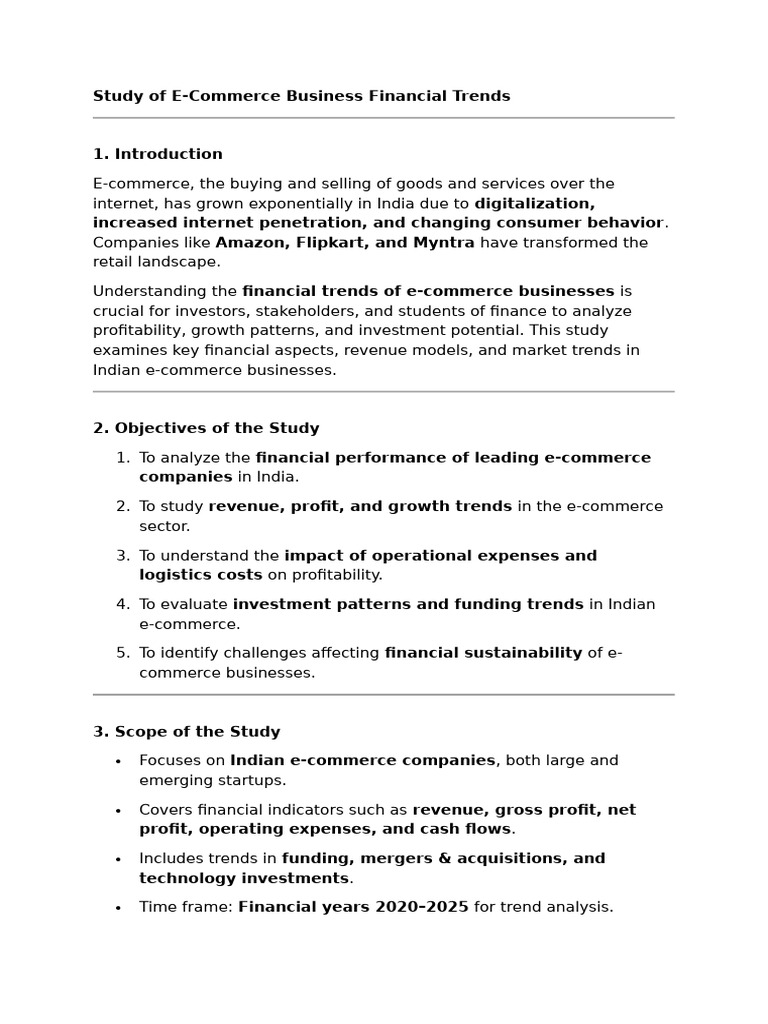 Indian E-Commerce Financial Trends Analysis | PDF | E Commerce | Investing