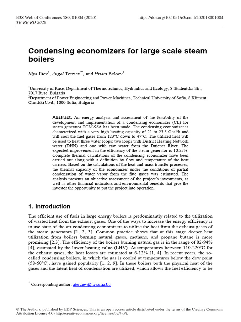 Condensing Economizers for Steam Boilers | PDF | Boiler | Water