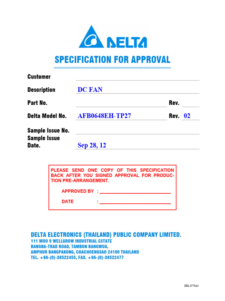 Afb0648eh-Tp27 Fan48v | PDF