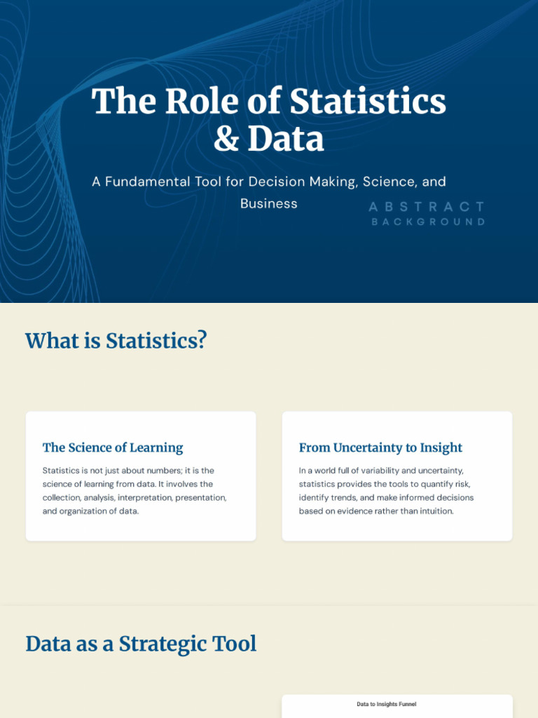 The Role of Statistics & Data | PDF