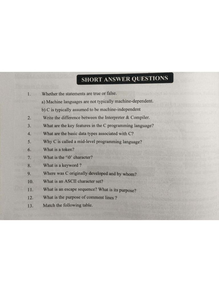 C Imp Questions | PDF
