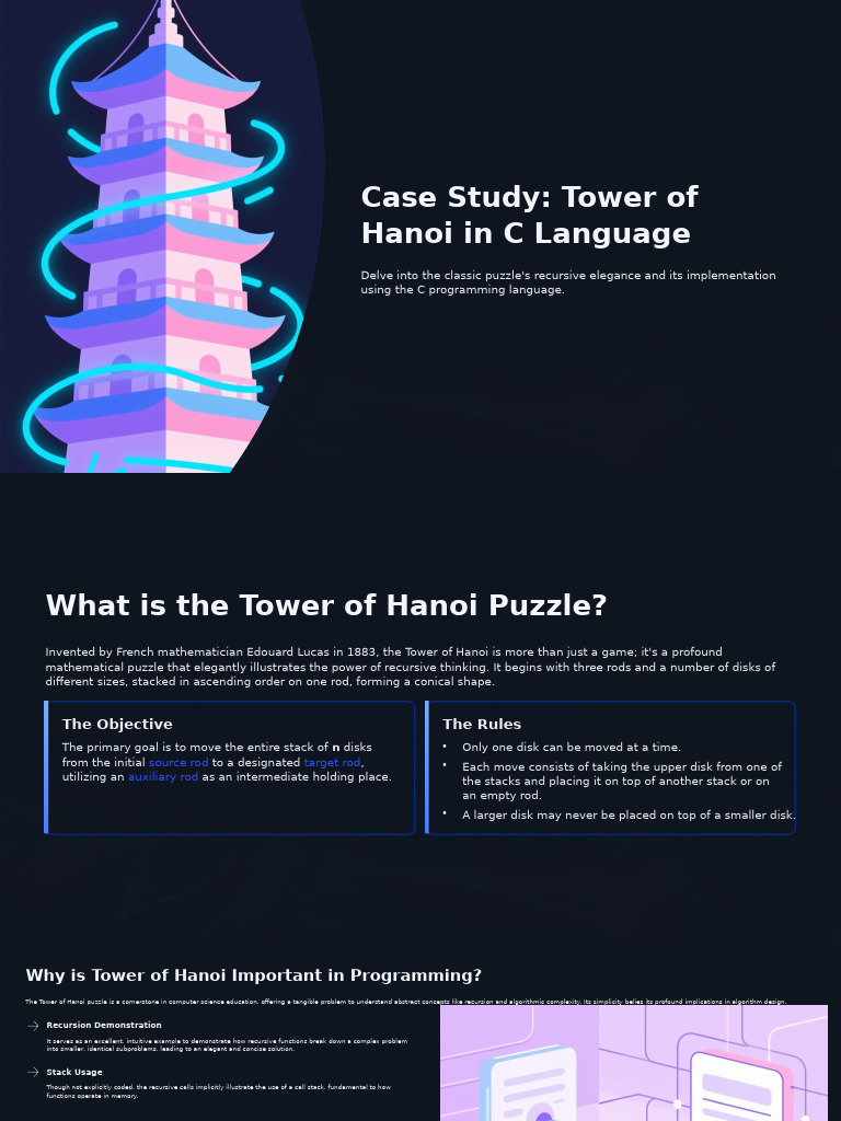 Tower of Hanoi Recursive C Implementation | PDF | Computer Programming ...
