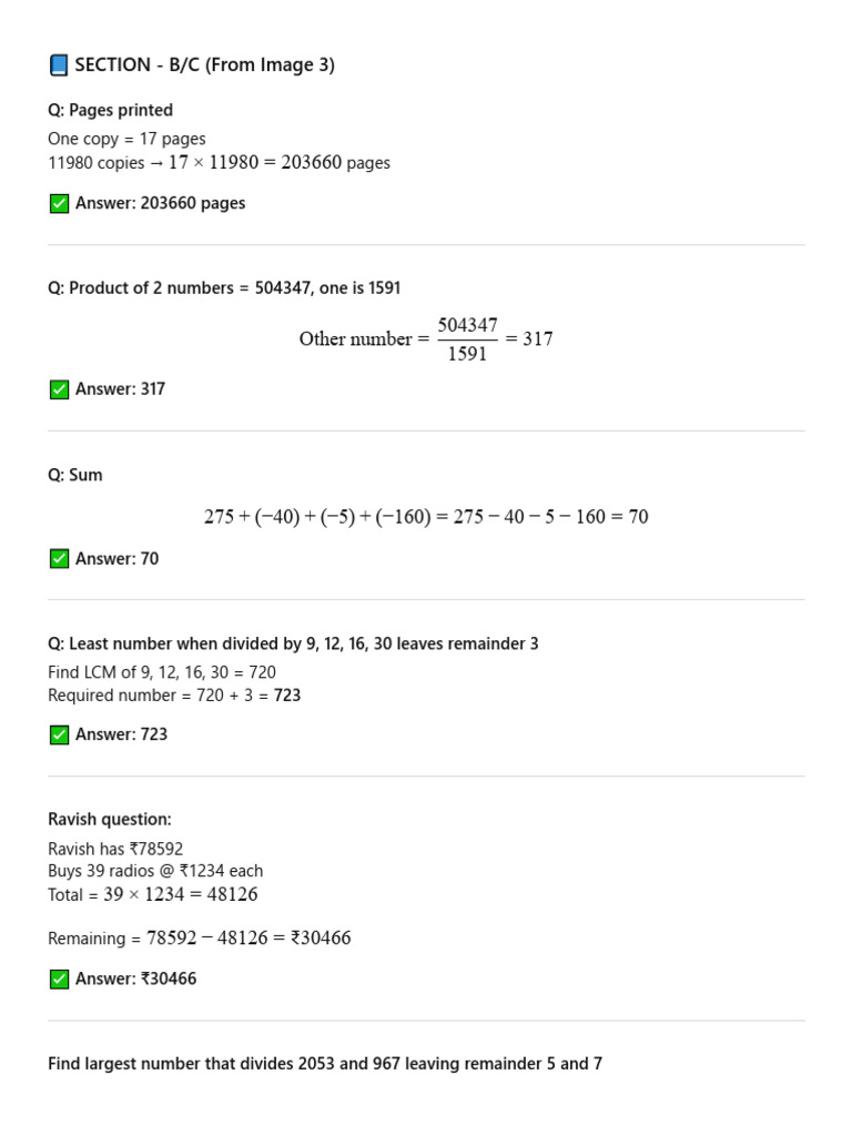 Maths Solution PG 2 | PDF