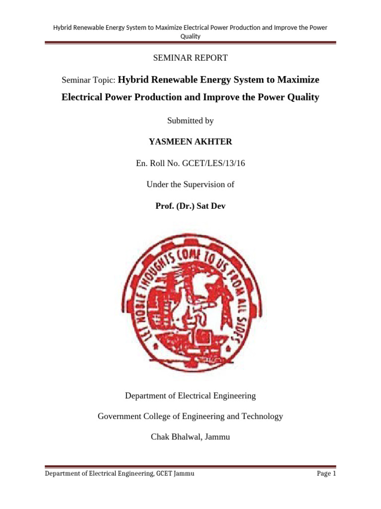 Hybrid Renewable Energy Systems Overview | PDF | Photovoltaics | P–N ...