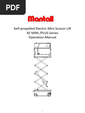 XE Mini Electric Scissor Lift Manual | PDF | Valve | Wound