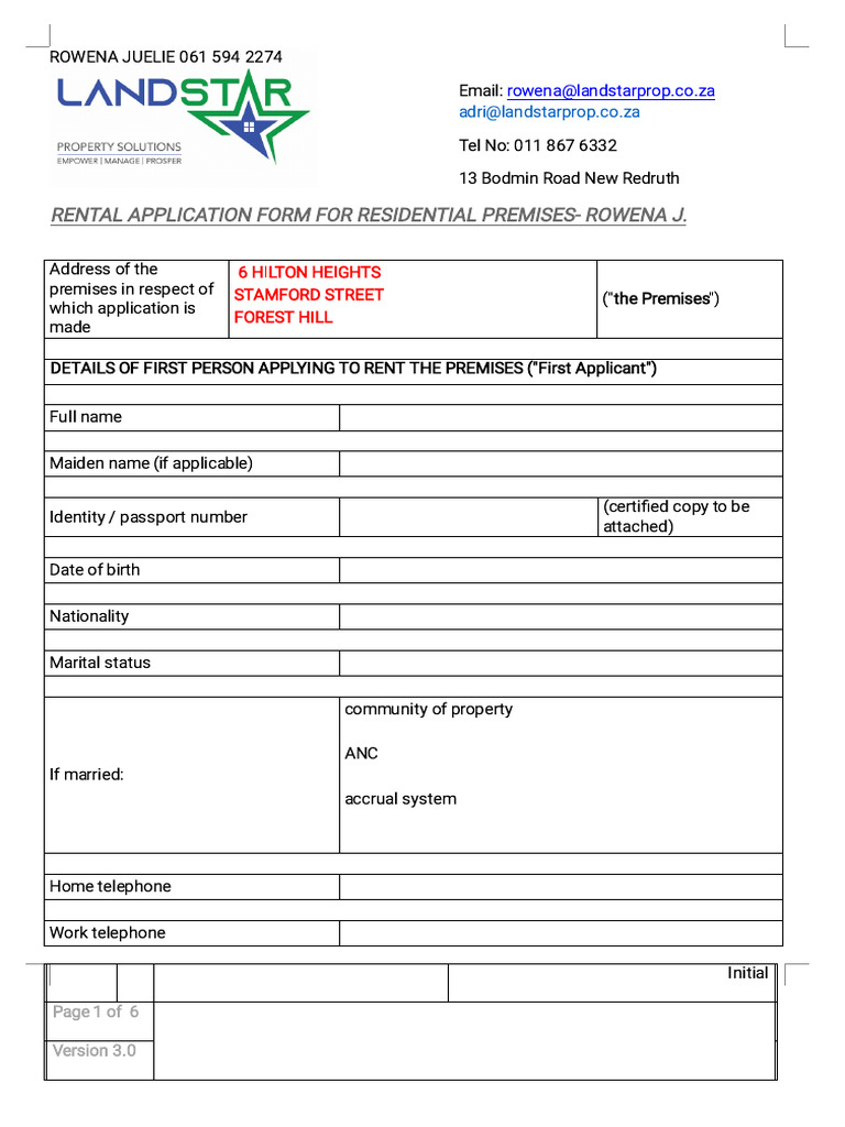 Latest Rental Application (00000002) | PDF | Renting | Landlord