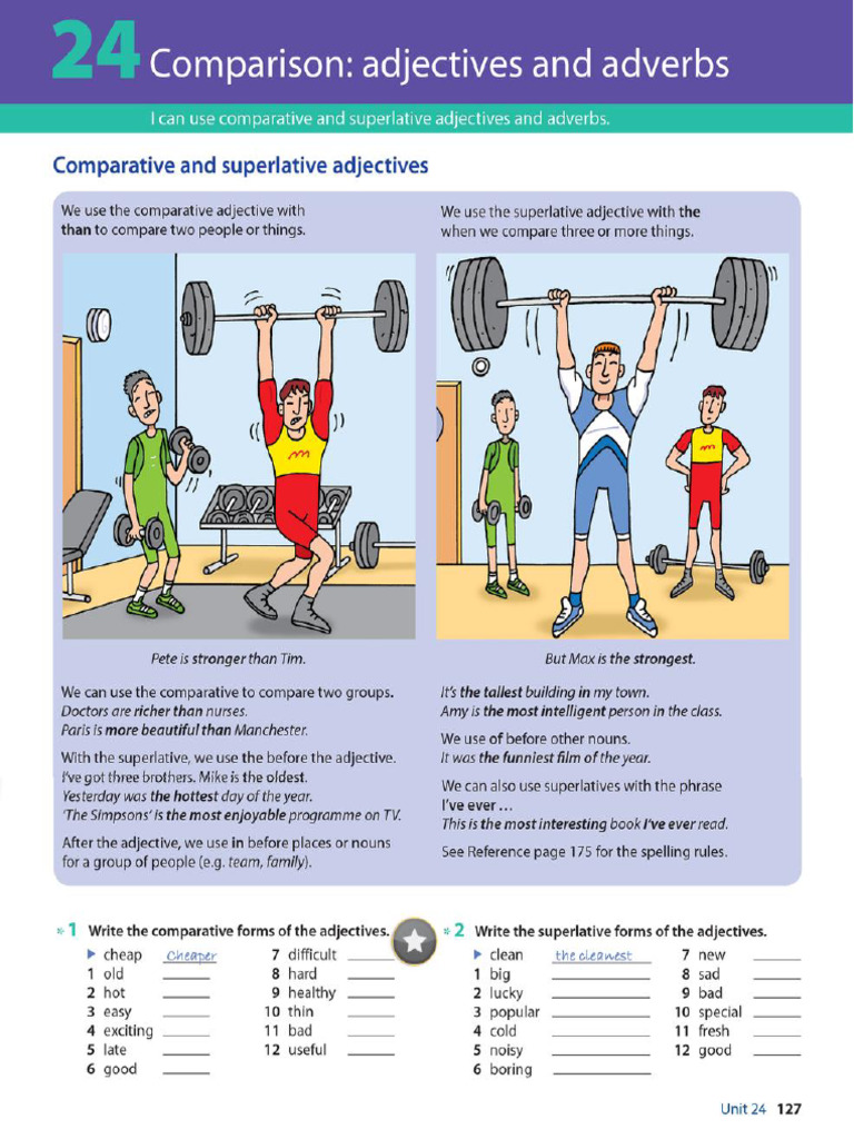 Adjective and Adverb Comparisons Guide | PDF | Adjective | Linguistics