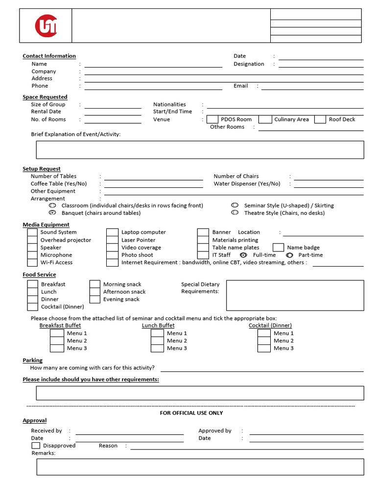 Event Management Form Template | PDF | Lunch | Sauce