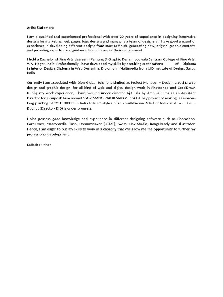 Artist Statement | PDF