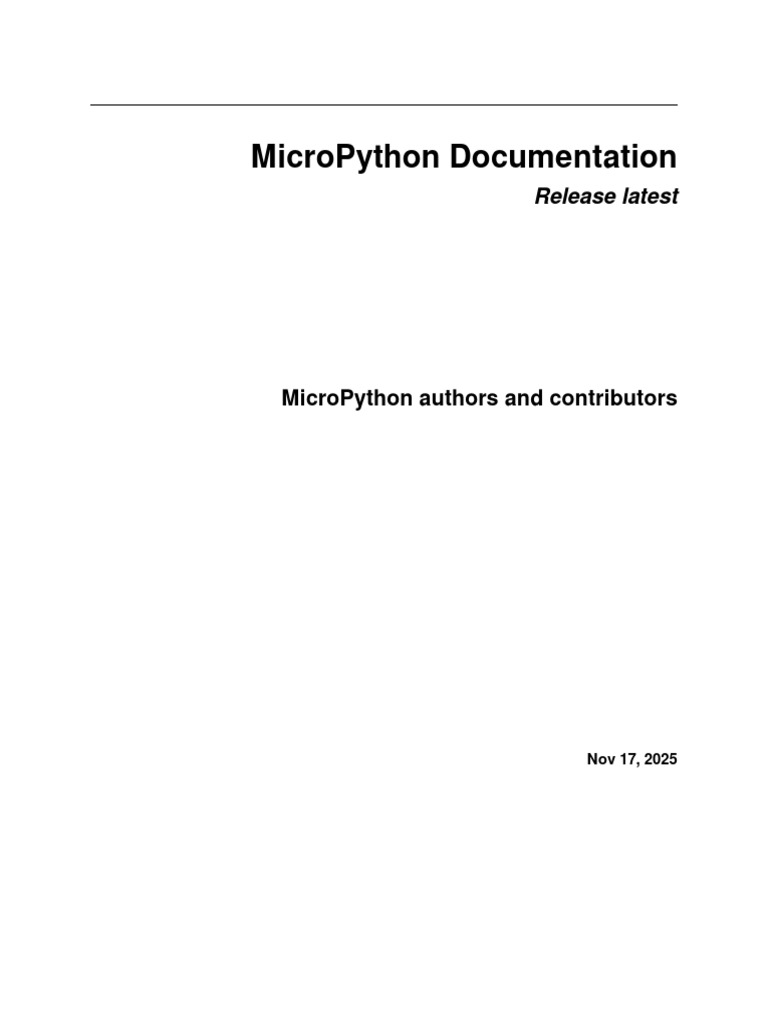 MicroPython Library and Language Guide | PDF | Software Engineering ...