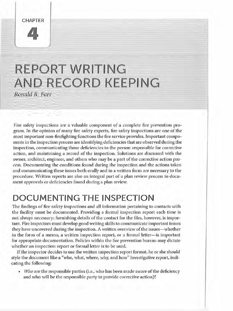 Fire Safety Inspection Report Guide | PDF | Fire Safety