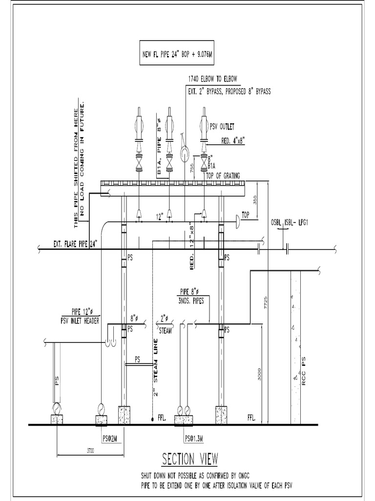 Ga Drawing of New Platform For PSV in Lpg1 | PDF