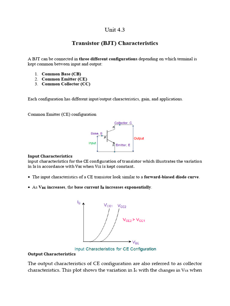 BJT Transistor Configurations Explained | PDF