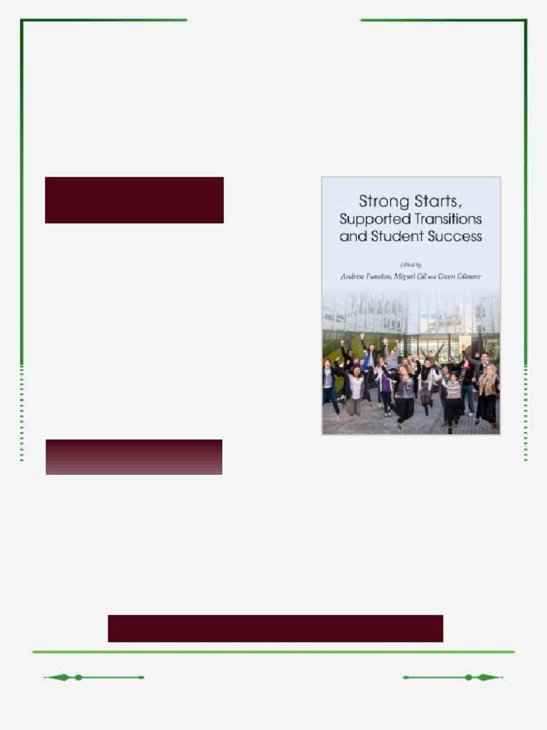 Strong Starts Supported Transitions and Student Success 1st Edition ...