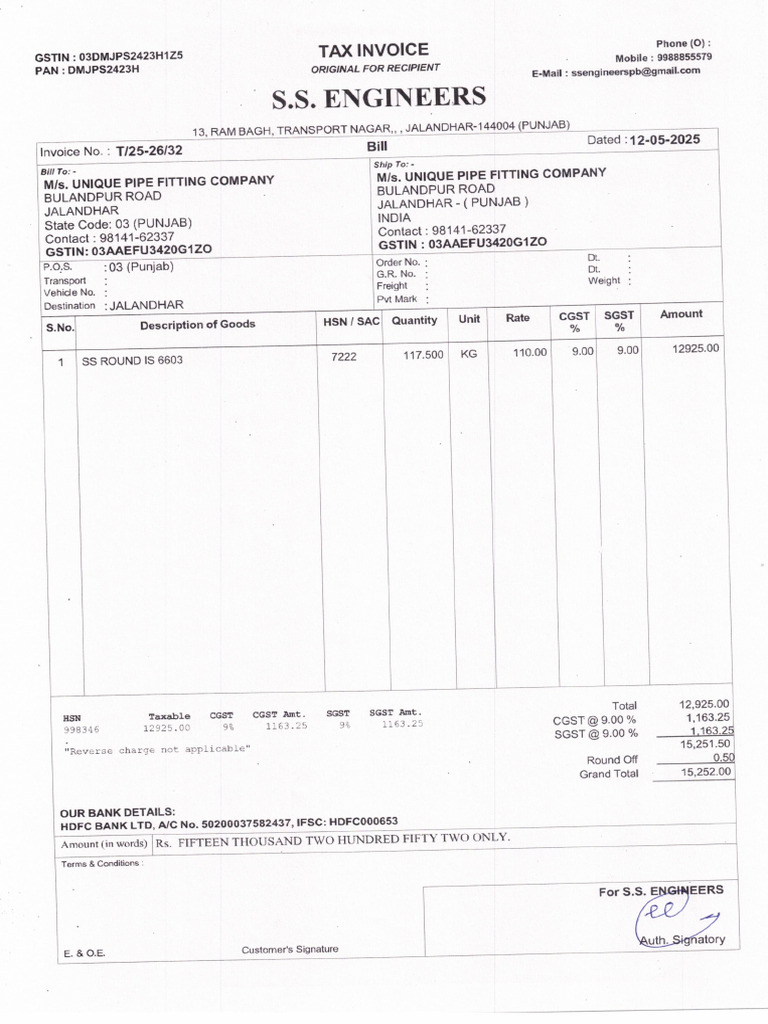 6603 Tc Bill | PDF
