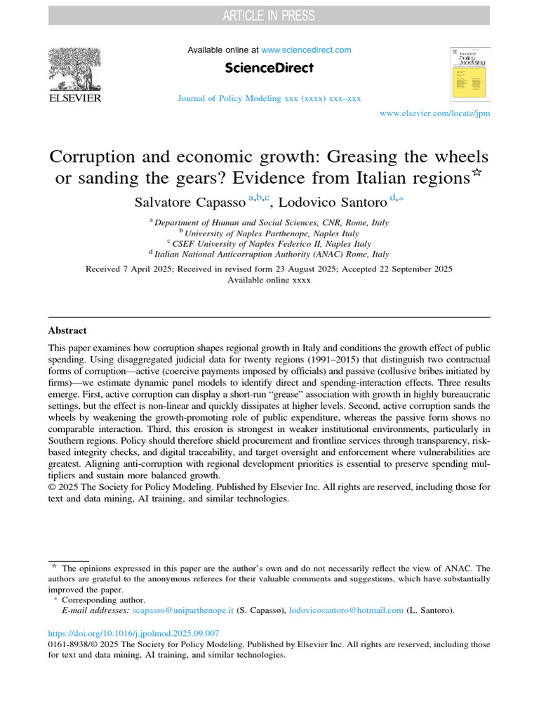 Corruption's Impact on Italy's Economic Growth | PDF | Corruption | Bribery