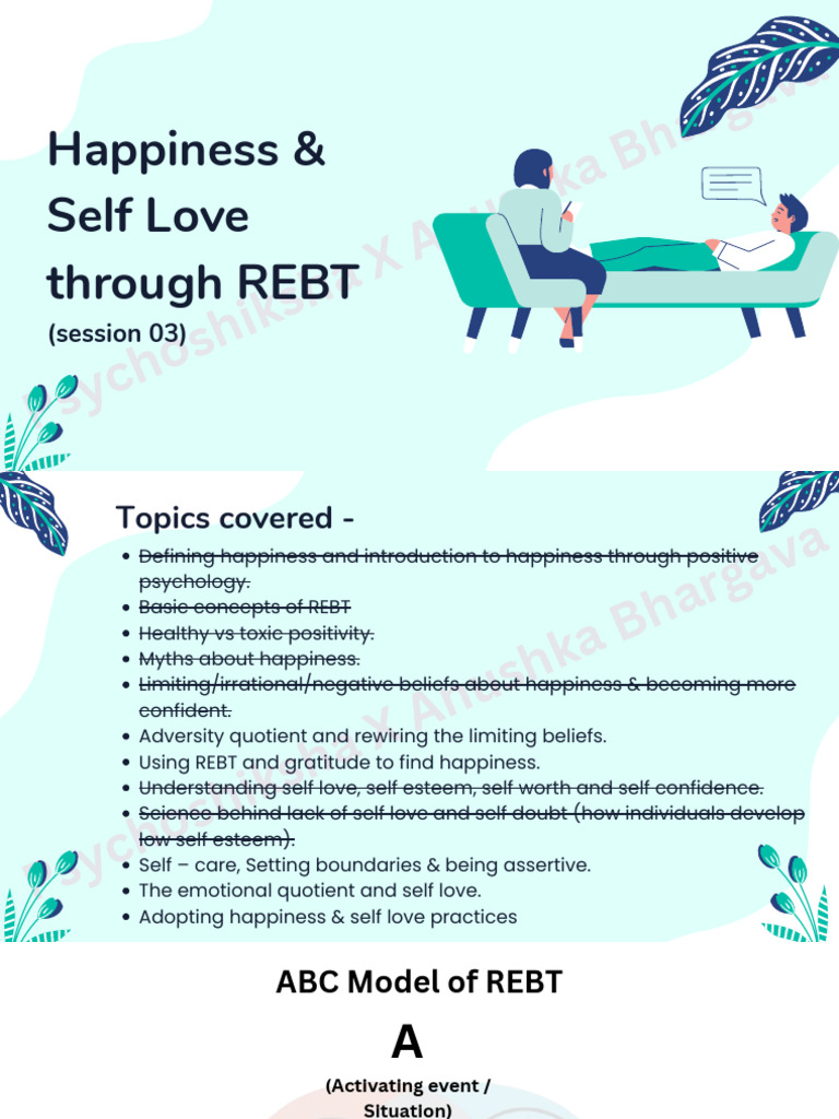 Self Love and Happiness Through REBT Session 03 | PDF | Rational ...
