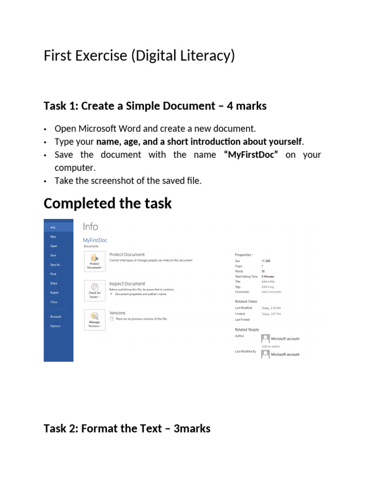 Digital Literacy Exercise Guide | PDF