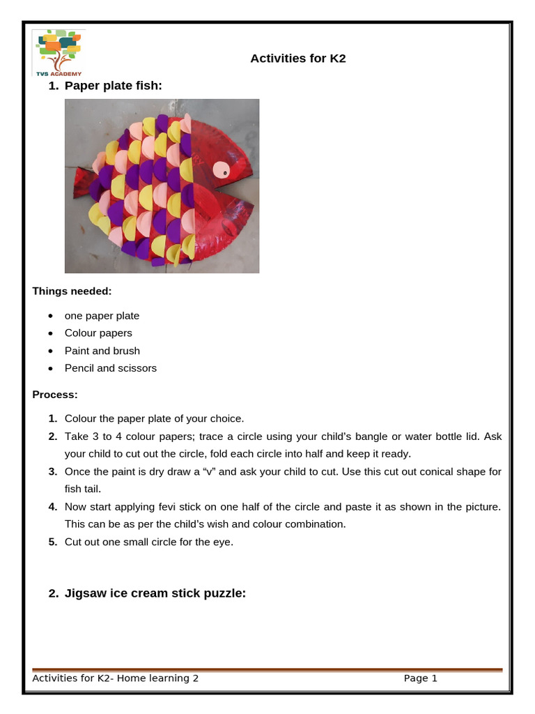 Fun K2 Learning Activities for Kids | PDF | Paper | Drawing