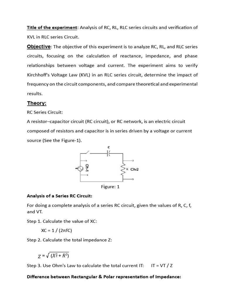 RLC Circuit Analysis and KVL Verification | PDF | Electrical Network ...