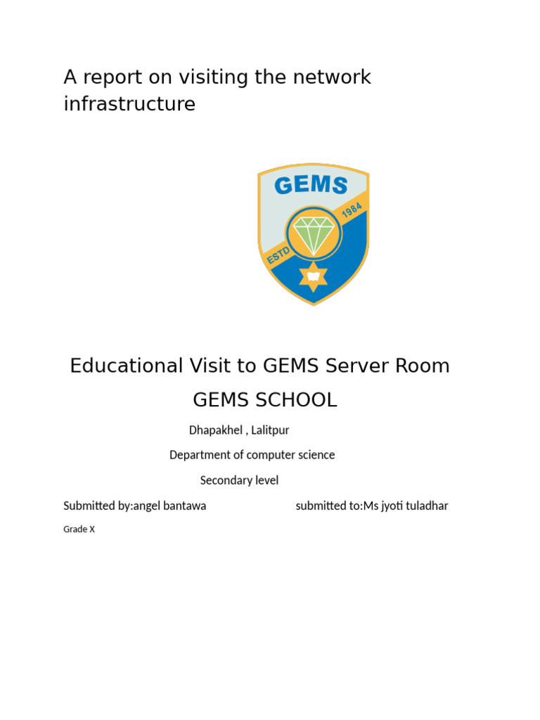 A Report On Visiting The Network Infrastructure | PDF | Computer ...