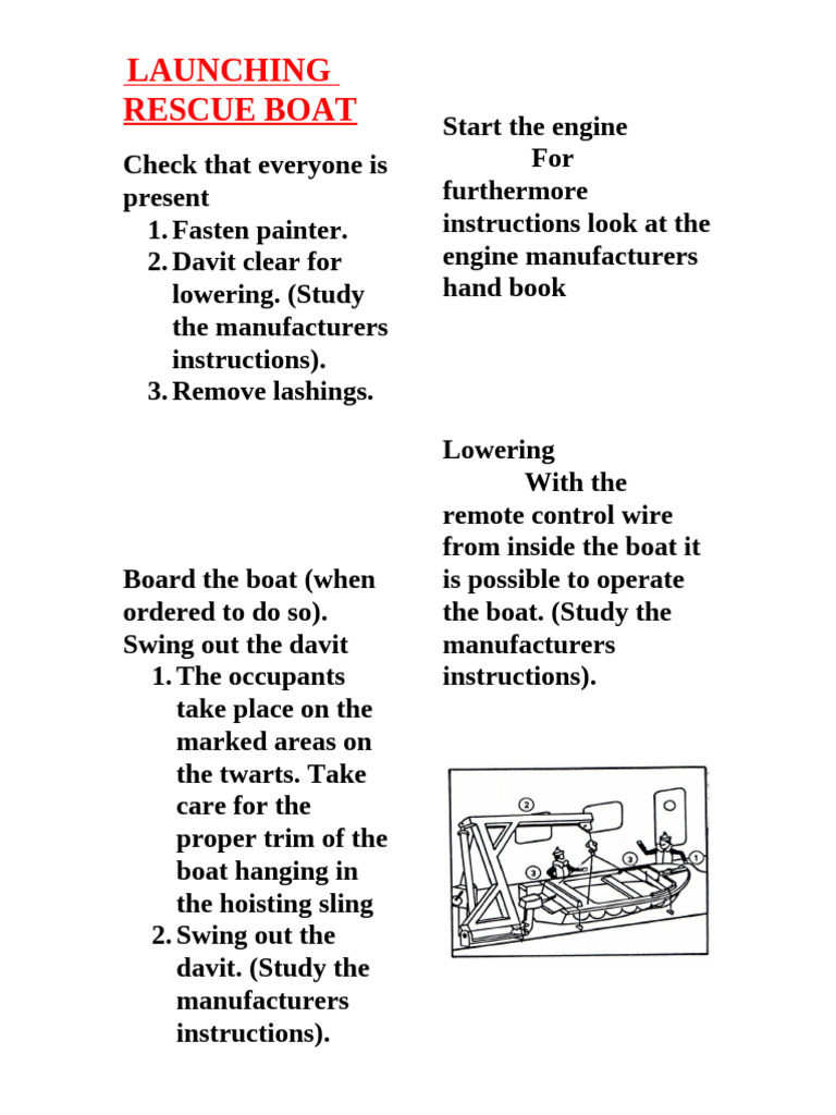 Rescue Boat Launching Procedure Guide | PDF
